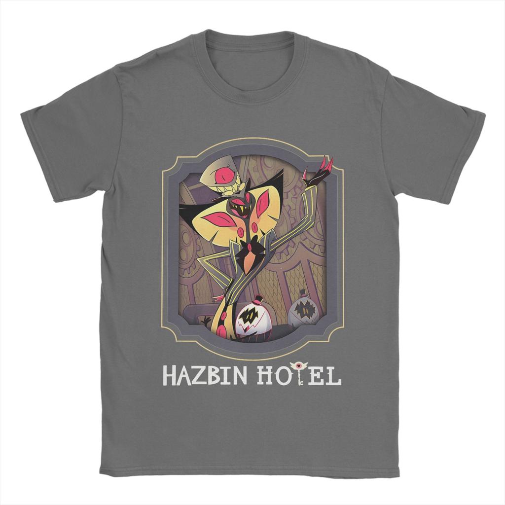 Men Hazbins Hotels Sir Pentious Card T Shirt 100% Cotton Tops Leisure Short Sleeve O Neck Tee Shirt 6XL T-Shirts