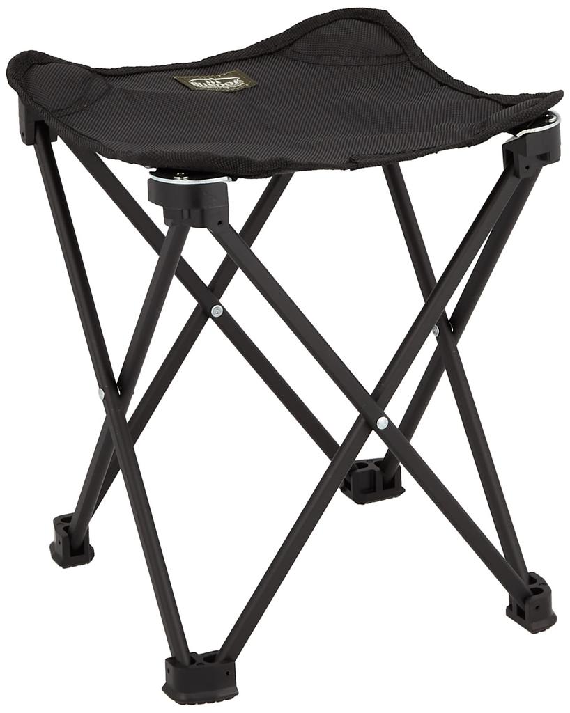 BUNDOK Mini Aluminum Stool, Medium, Black, BD-116BK, with Storage Case, Compact Chair