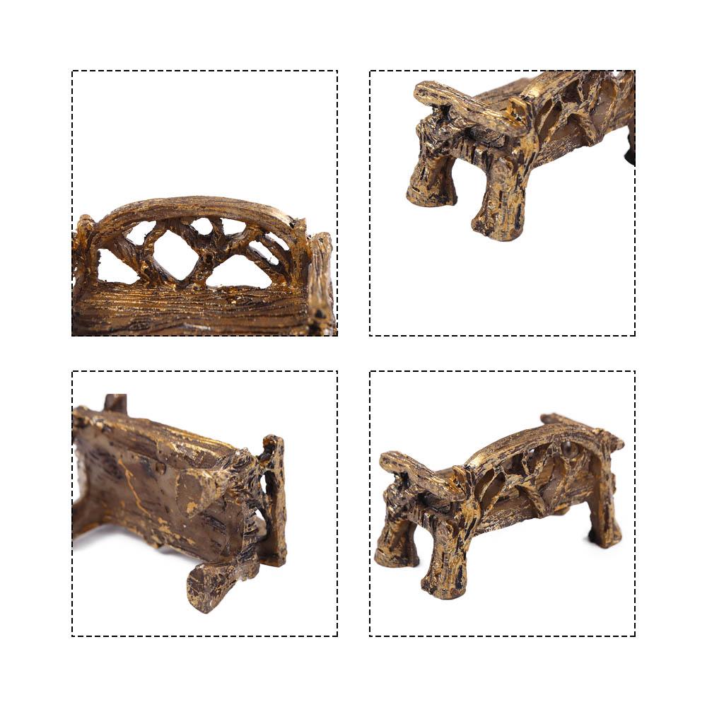 Garden DIY Craft Resin Bench Miniature Park Seat Ornaments Furniture Figurines Lawn Chairs Set