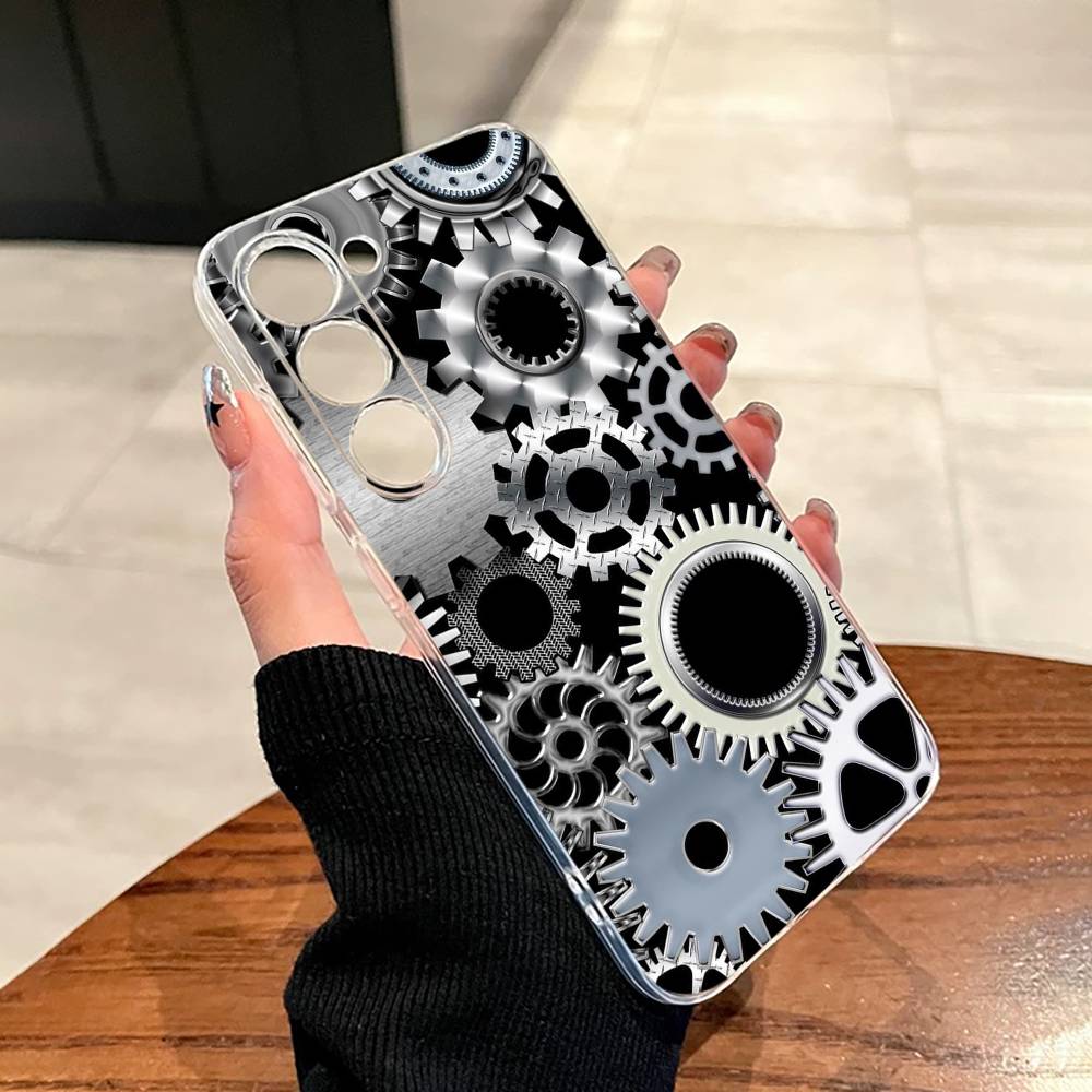 S-Steampunk Gear Mechanical COOL Phone Case For SamsungA10,12,20,21S,30,31,40,50,51,52,70,71 Transparent Cover