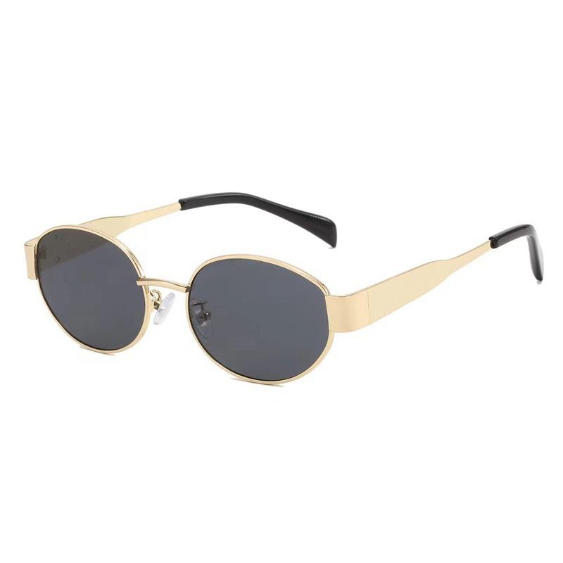 Sunglasses Women S High Quality, Metal Oval Frame Sunglasses Tide Ins Style Personality Hip Hop Sunscreen Sunglasses