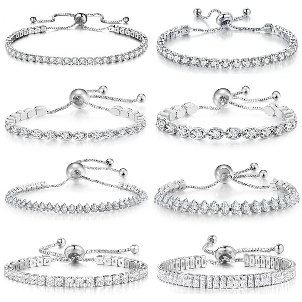 New Fashionable Zircon Tennis Bracelets for Women Dazzling Various Shape Crystal Hand Chain Trend Sexy Party Accessories Zircon