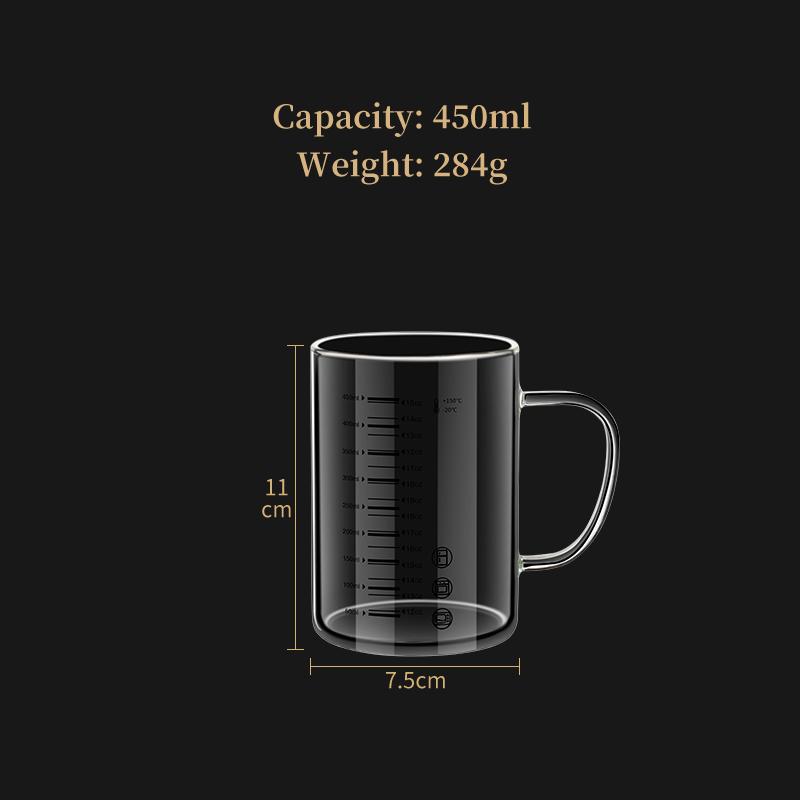 

Y-244 Чашка для молока Кафеиновая мензурка Кружка Градуированная мензурка с ручкой Боросиликатное стекло Многофункциональные пищевые мерные чашки Glass