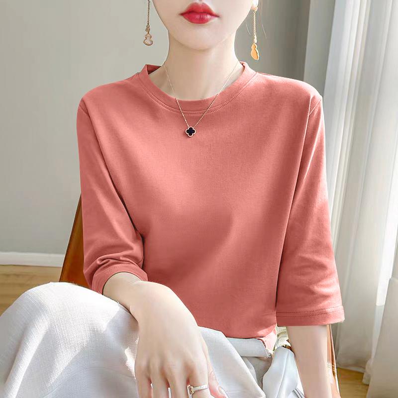 

ZANZEA Женские повседневные однотонные свободные футболки с круглым вырезом и коротким рукавом 4XL красный