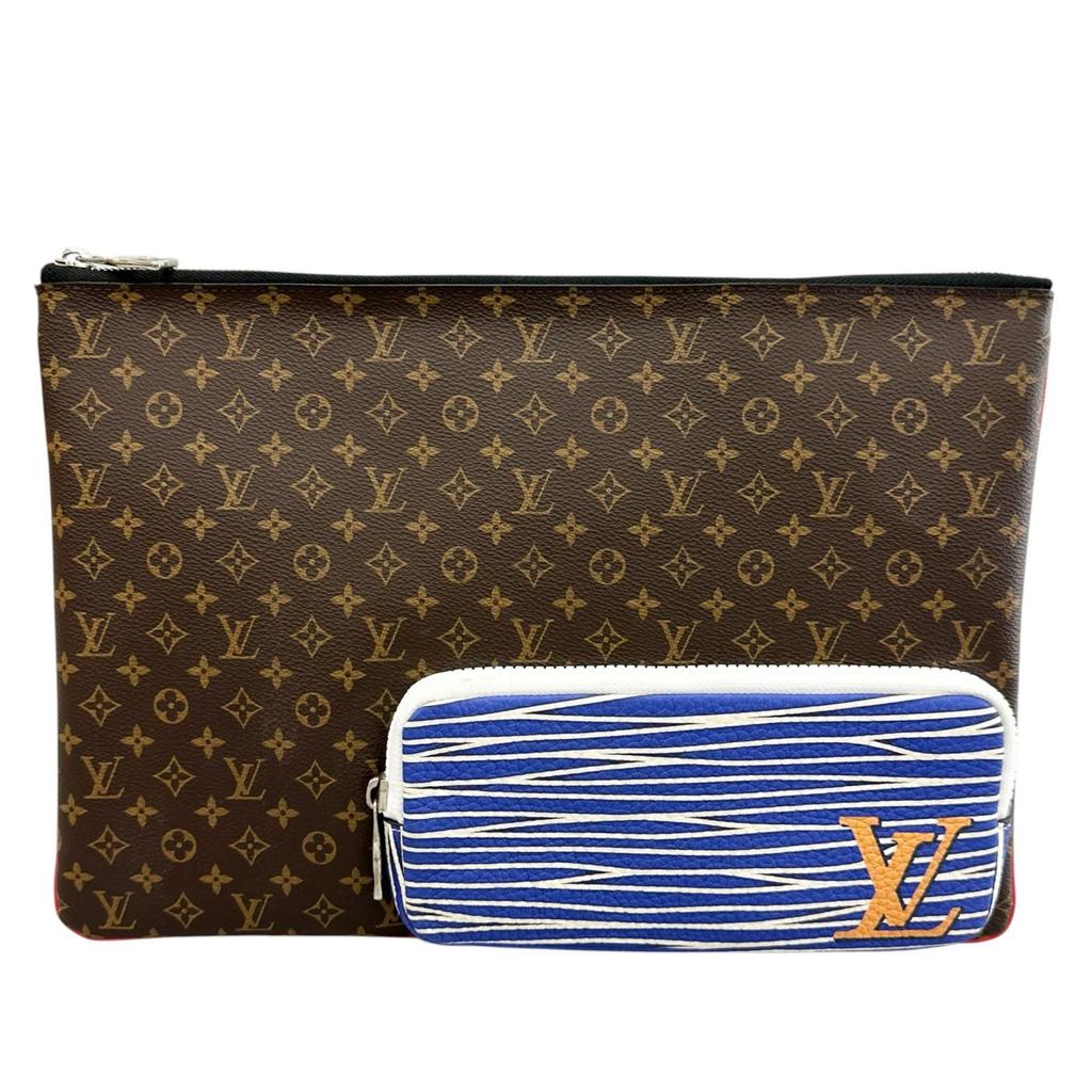 Louis Vuitton Patchwork Monogram M69690 Clutch Bag Brown Mens Used