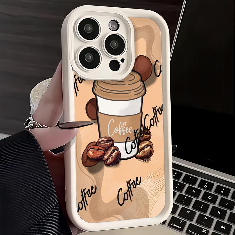 Phone Case for iPhone 17 Air 16E 15 16 Pro Max Black Coffee Fashion Style Cover 14 Plus 13 12 Mini Soft Shell Silicone Fundas