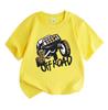 Kids Boys Girls 100% Cotton Crew Neck Short Sleeve T-Shirt, Cool Off-Road Monster Truck Printed Casual Tees, Soft Breathable Summer Tops for Outdoor D