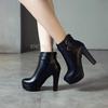 2025 Autumn and Winter New Short Boots High Heel Waterproof Platform with Metal Buckle Style Simple Fashion Boots