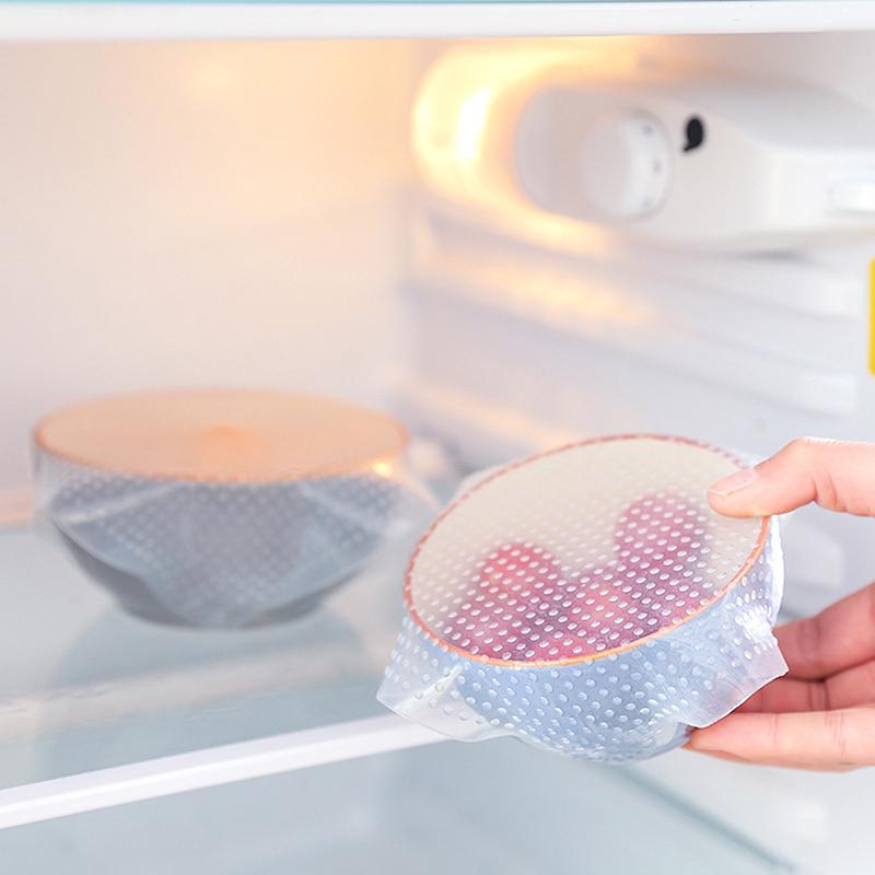 4 Pezzi Coperchi Estensibili in Silicone Riutilizzabili Coperchio per Ciotola Alimenti Avvolgimento Sottovuoto Sigillo Coperchio per Alimenti