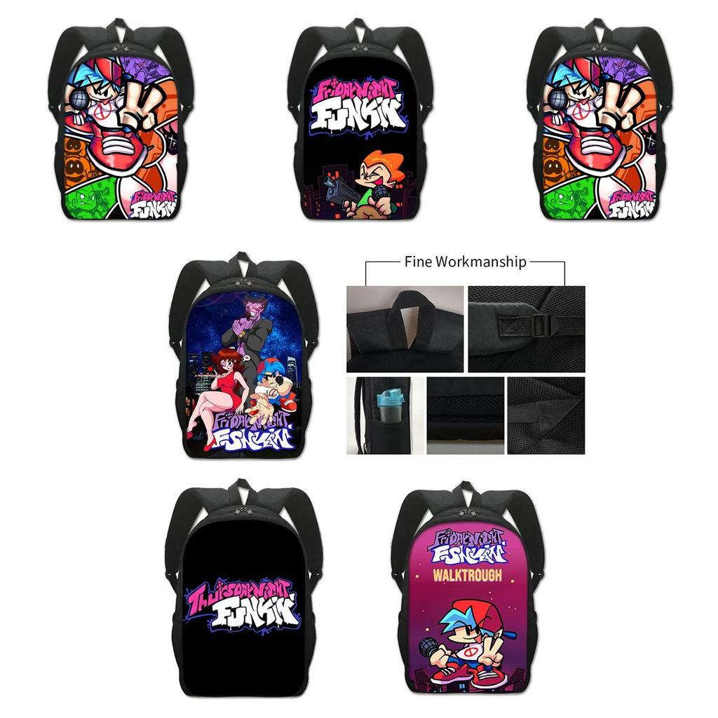 Stylish Friday Night Funkin Backpack For Cartoon Game Fans With Adjustable Straps