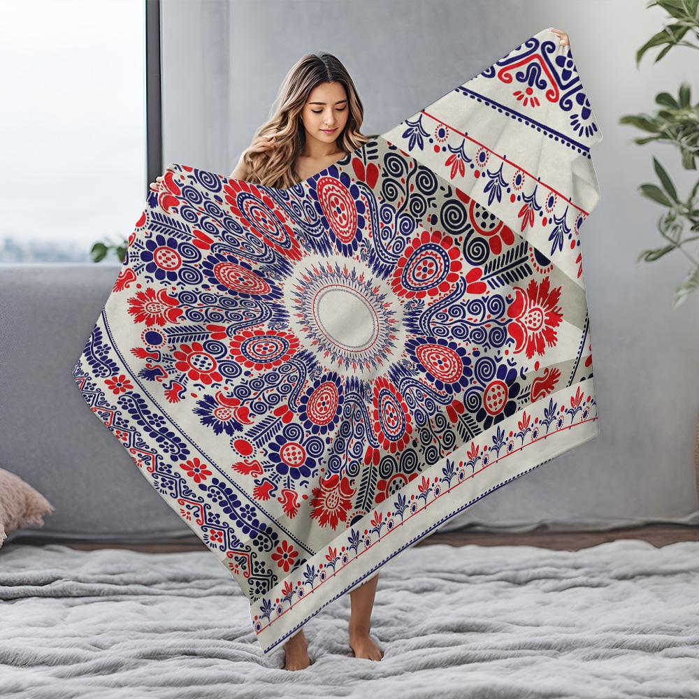 Bohemian Floral Paisley Pattern Throw Blanket Decorative Bed Blanket Sofa Cover Home Decor Festive Gift
