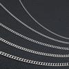 2mm Cuban Chain Necklace For Men Women Vintage Silver Plated Stainless Steel Curb Link Basic Punk Style Choker Collar