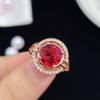 BELLA BOX New Oval Shaped Rose Red Temperament Cubic Zirconia Women Rings Luxury Ladies Jewelry For Party Best Mother's Gift Brilliant Rings