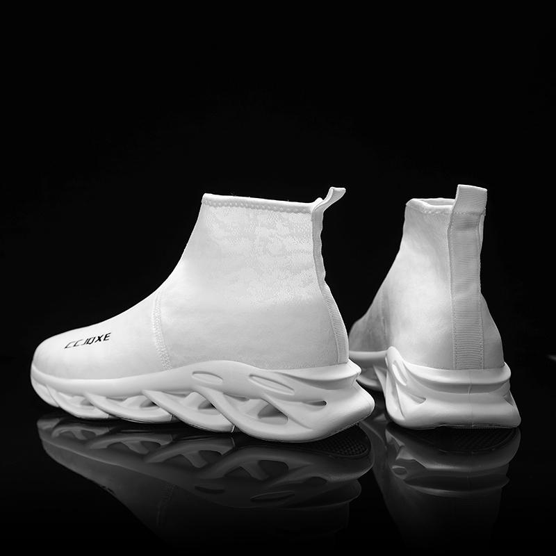 Men's Breathable Casual Sneakers - Non-Slip Outdoor Walking Shoes, Fashion Height Increasing Slip-On Ankle Shoes