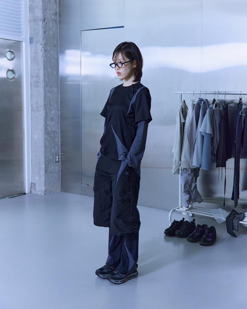 KIYOI Layered Cutout Pants [Black]