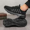 Men's outdoor sports lace-up mesh shoes, non-slip and wear-resistant walking shoes, fashionable, lightweight and breathable marathon running shoes