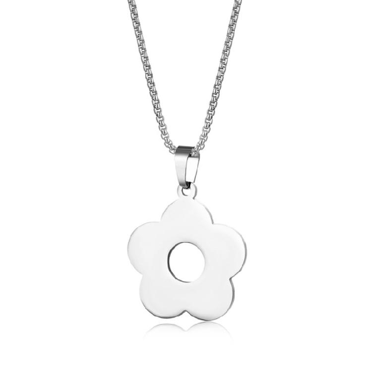 

Stainless Steel Material Flower Pendant Necklace Jewelry Birthday Gift for Girls 1