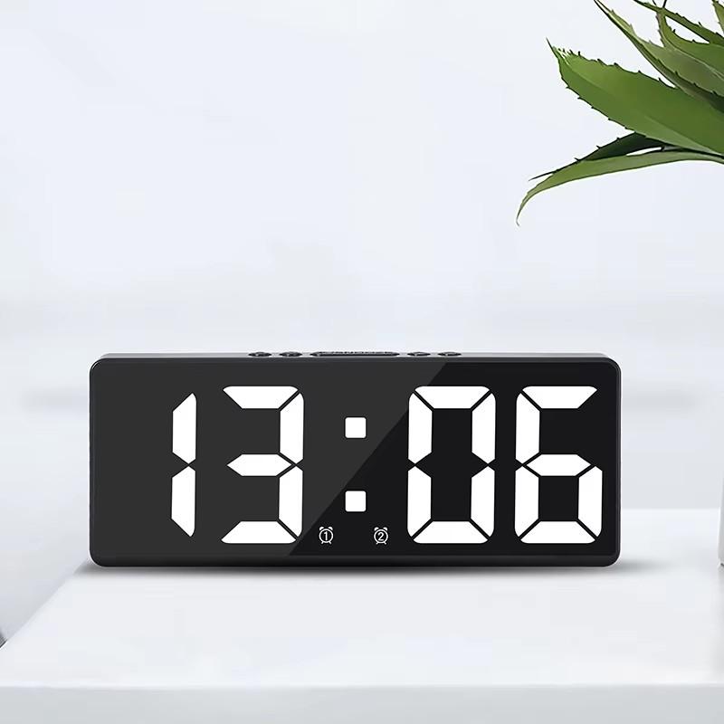 Creative Number Clock Color Nightlight Temperature Calendar Alarm Clock LED Large Number Electronic Clock Backlight Home Decor