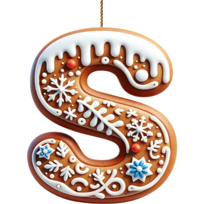 Acrylic A to Z Letters Ornaments, 26 Letter Creative Christmas Tree Decoration Pendant, Hanging 2D Flat Alphabet Letters Decor
