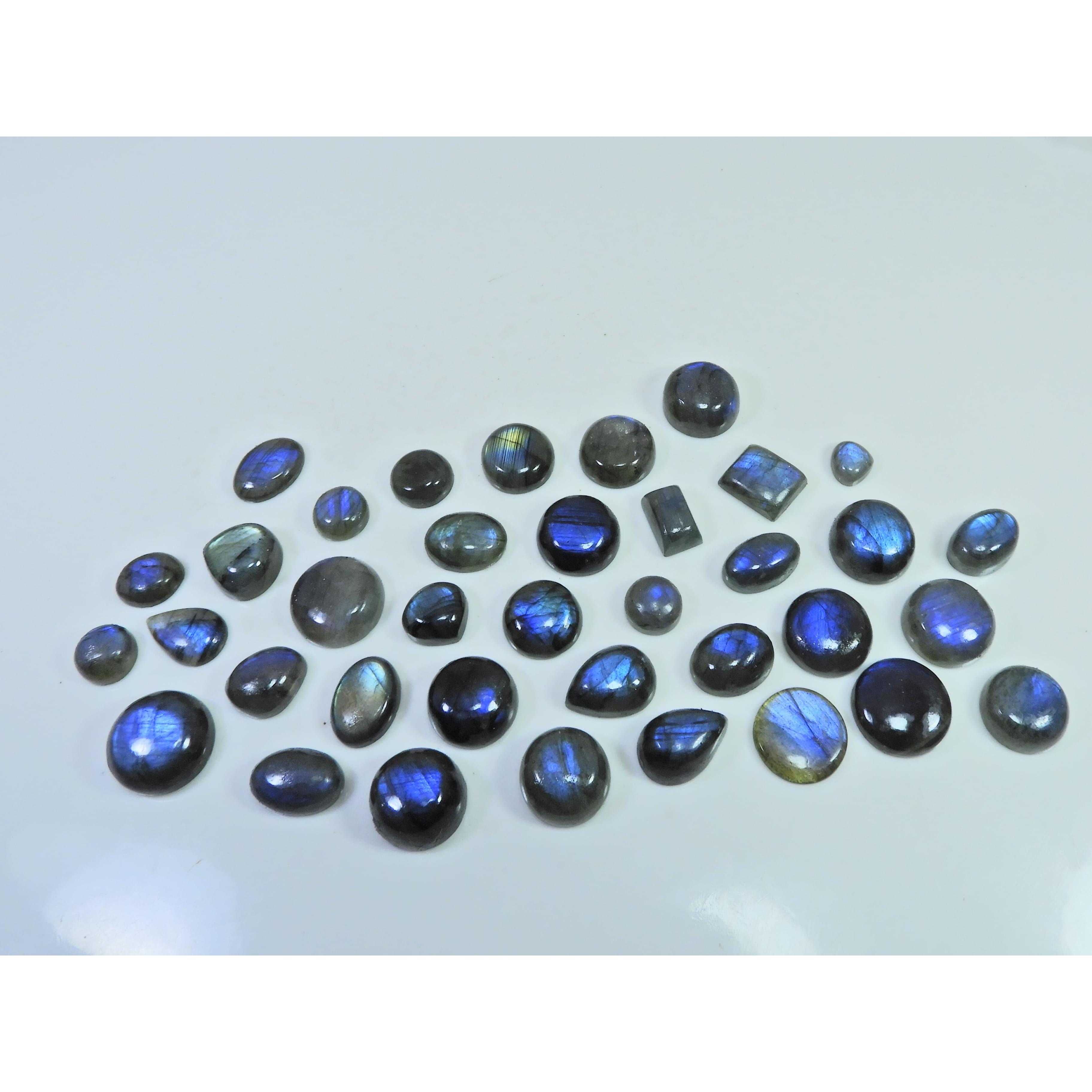 6X7-14X14MM Natural Multi Labradorite Mix Cabochon Loose Gemstone 37Pcs Lot C-1807
