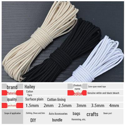 Hand-Woven Black & White Braided Cotton Rope for DIY Projects