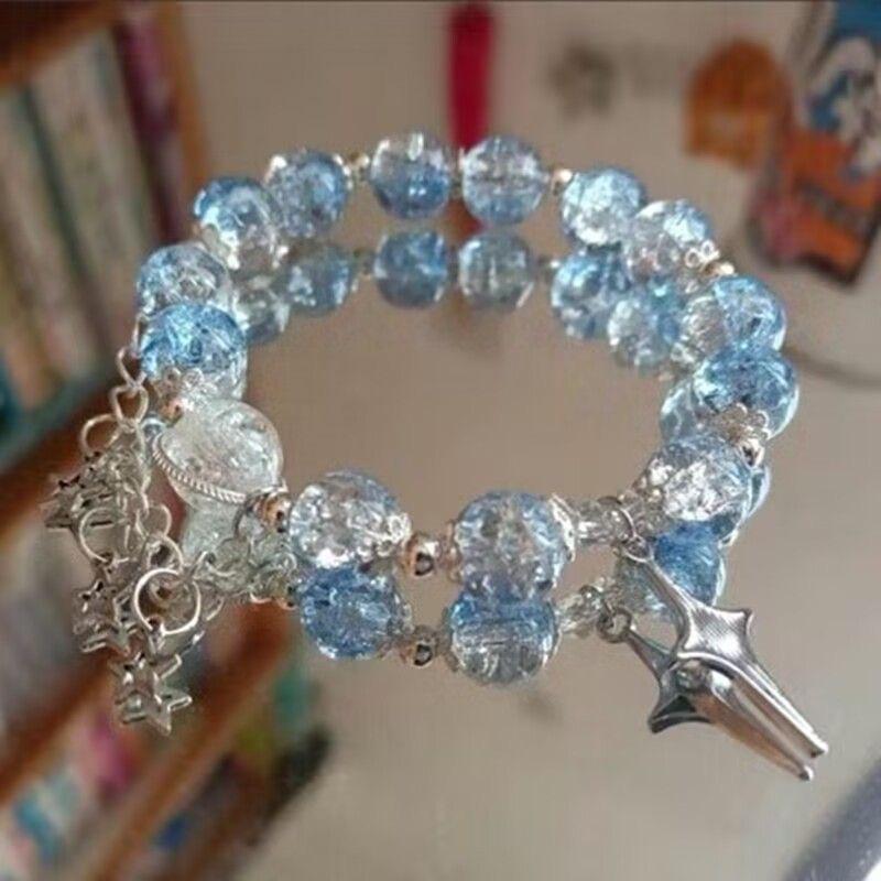 Super Immortal Mori Chinese Style Gradual Change Popping Glass Beaded Bracelet Female Tide Send Versatile Simple Jewelry
