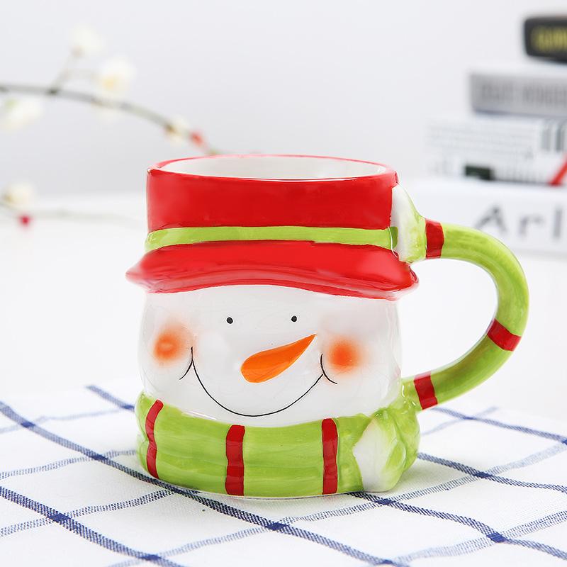 Cute Cartoon Ceramic Christmas Gift Cup, Reindeer Mug, Children's Holiday Gift, Santa Claus Coffee Cup