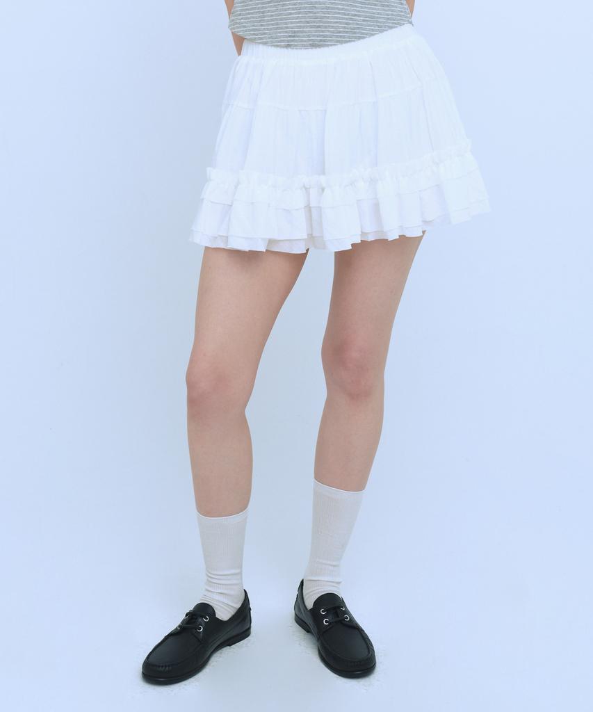 Kyuliti C Shirring Cancan Skirt_White