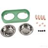 Metal Bowl Pet Double Bowl Multi Color Frame Adjustable Height Dog Food Water Bowl Oval Base Frame Large Caliber Bowl