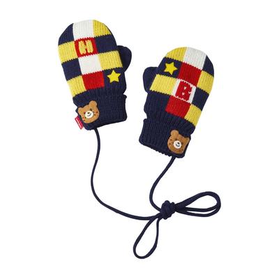 MIKIHOUSE HOT BISCUITS Fäustlinge, Mehrfarbig, Größe S (1-3 Jahre), 73-7601-682, für Jungen und Mädchen, Babykleidung.