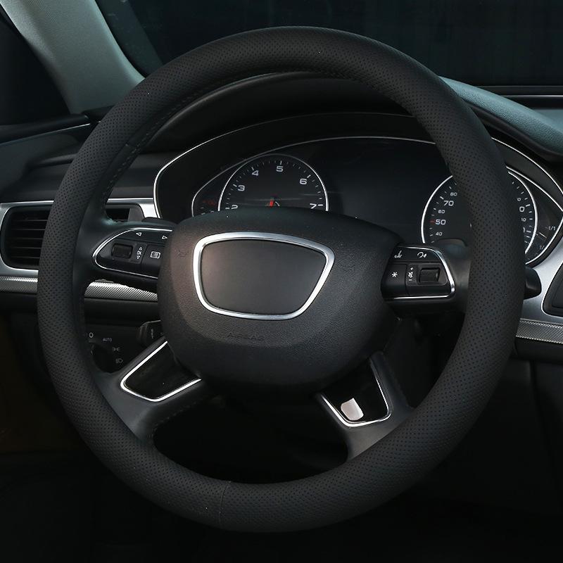 Breathable Leather Car Steering Wheel Protector Cover