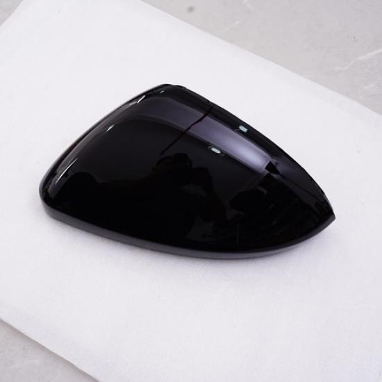 Black Driver Left Side Mirror Cover Cap No-Turn Signal For 2019-2025 VW JETTA