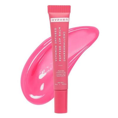 Hyphen Renkli Dudak Balsamı - Marshmallow Pembe | %1 E Vitamini, %2 Skualan ve Peptitler | Kuru ve Çatlamış Dudaklar için 24 saat Nemlendirme ve Hidrasyon - 10 g