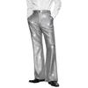 Men's Shiny Sequin Trousers Retro Elastic Waist Party Dance Pants Wide Leg Night Club Disco Pants for Stage Performance Hip-Hop Bar