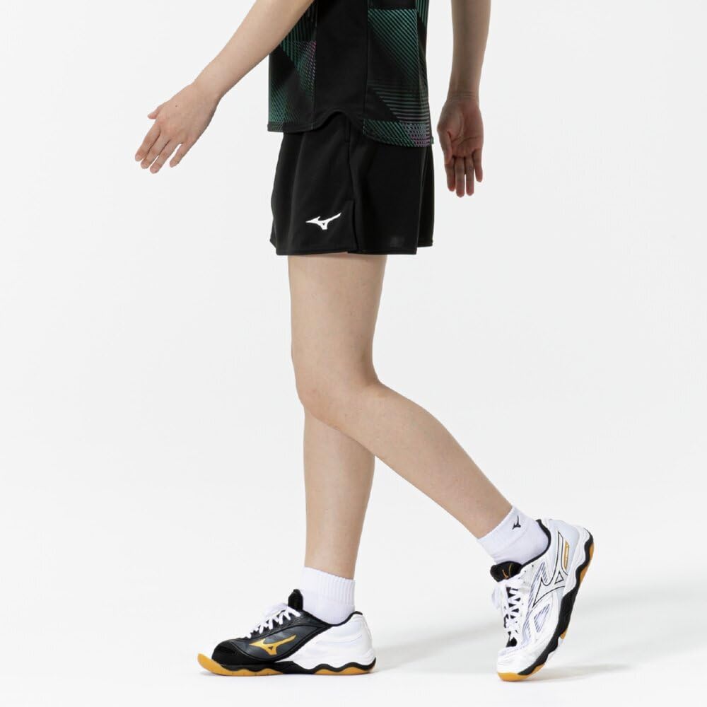 Table Tennis Size 82JBC200 Skirt, Moisture-Wicking, Quick-Drying, Women's, Black, L,