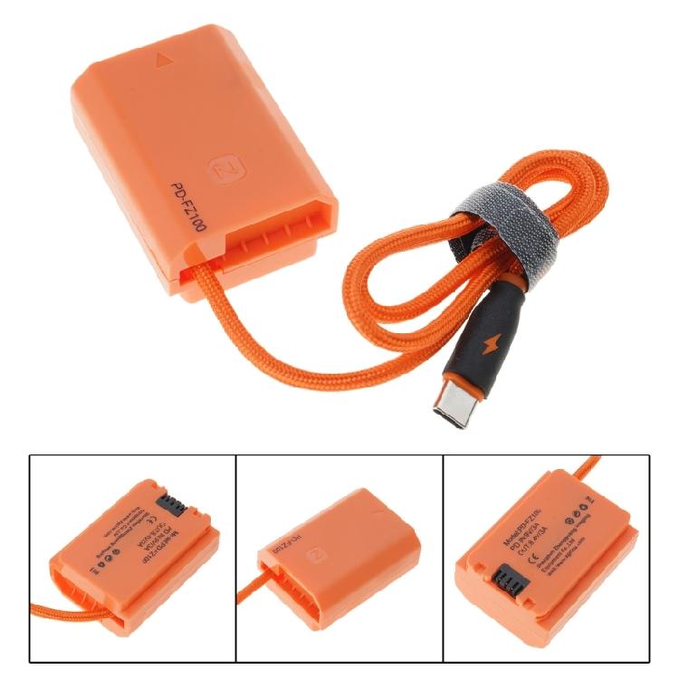 Type C to FZ100 Dummy Battery Wire for A7III A7RIII A7SIII A7RM4 A9 Provides Stable Power for Photography and Filming