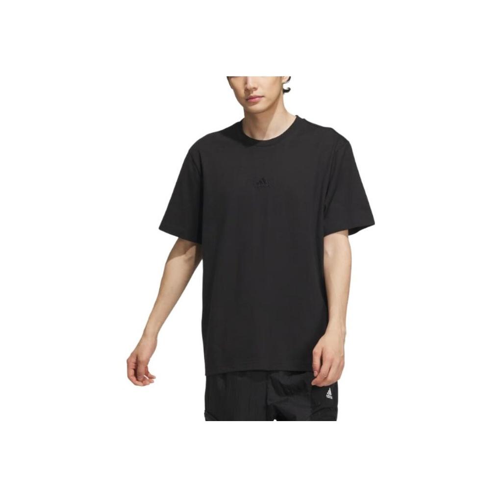 Adidas Solid Color Crew Neck Lightweight Sports Short Sleeve T-Shirt Men Tops Black IA8129