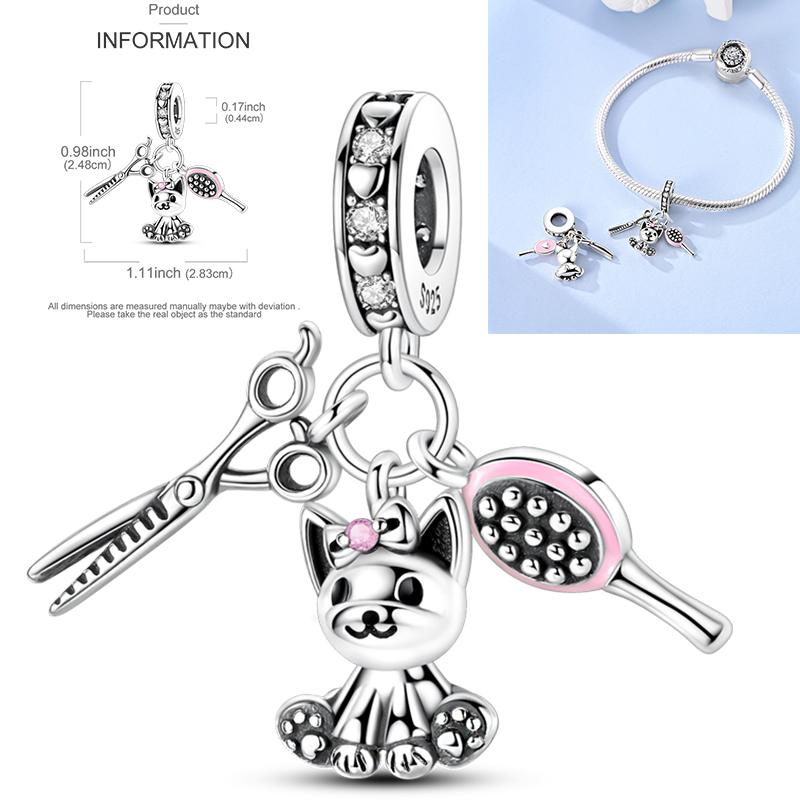 Inlaid Zirconium Sun 925 Silver Travel Balloon Butterfly Love Family Sister Heart Charm Fits Women Jewelry
