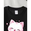 European Sizes Kids Sweatshirts, Girls' Autumn Winter Cute Cat Pink Bubble Tea Print Long Sleeve Round Neck Sweatshirt, Casual Daily Wear.