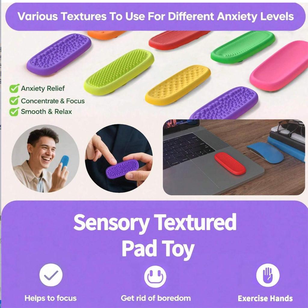 Fidget Toys Adults - 8 Pack Silicone Fidget Slider Relieve Anxiety for Classroom Travel Sensory Toys Worry Stone for Stress