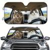 1Pcs German Shepherd Pattern Windshield Sunshade UV Rays Heat Blocker Keeps Vehicle Cool Unique Design Fit Sedans SUVs Trucks