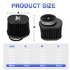 ZSDTRP 2pcs Motorcycle Air Filters 60mm 55mm 50mm Universal for Motorbike Cold Air Intake High Flow Washable Filter