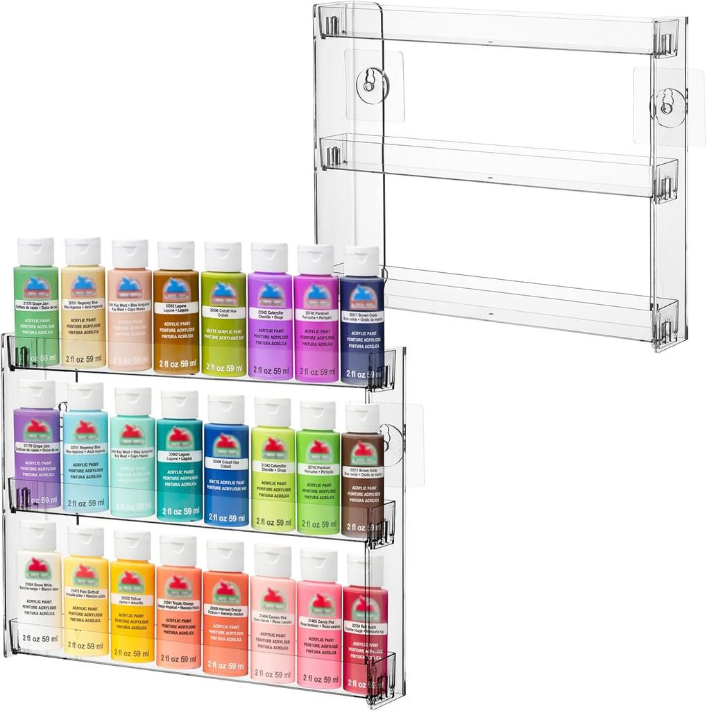 1 Packung 3-stöckiger Farbaufbewahrungs-Displayständer für Acrylfarbe, Acryl-Bastelaufbewahrungs-Organizer, Nagellack-Organizer, Abzeichen