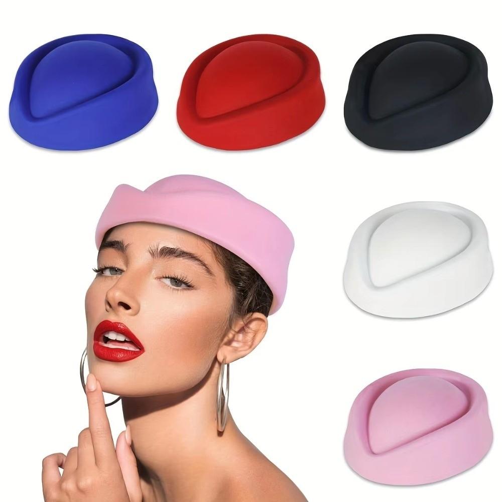 British Retro Stewardess Hat Solid Pillbox Cap Versatile Top Hats  Women Headwear