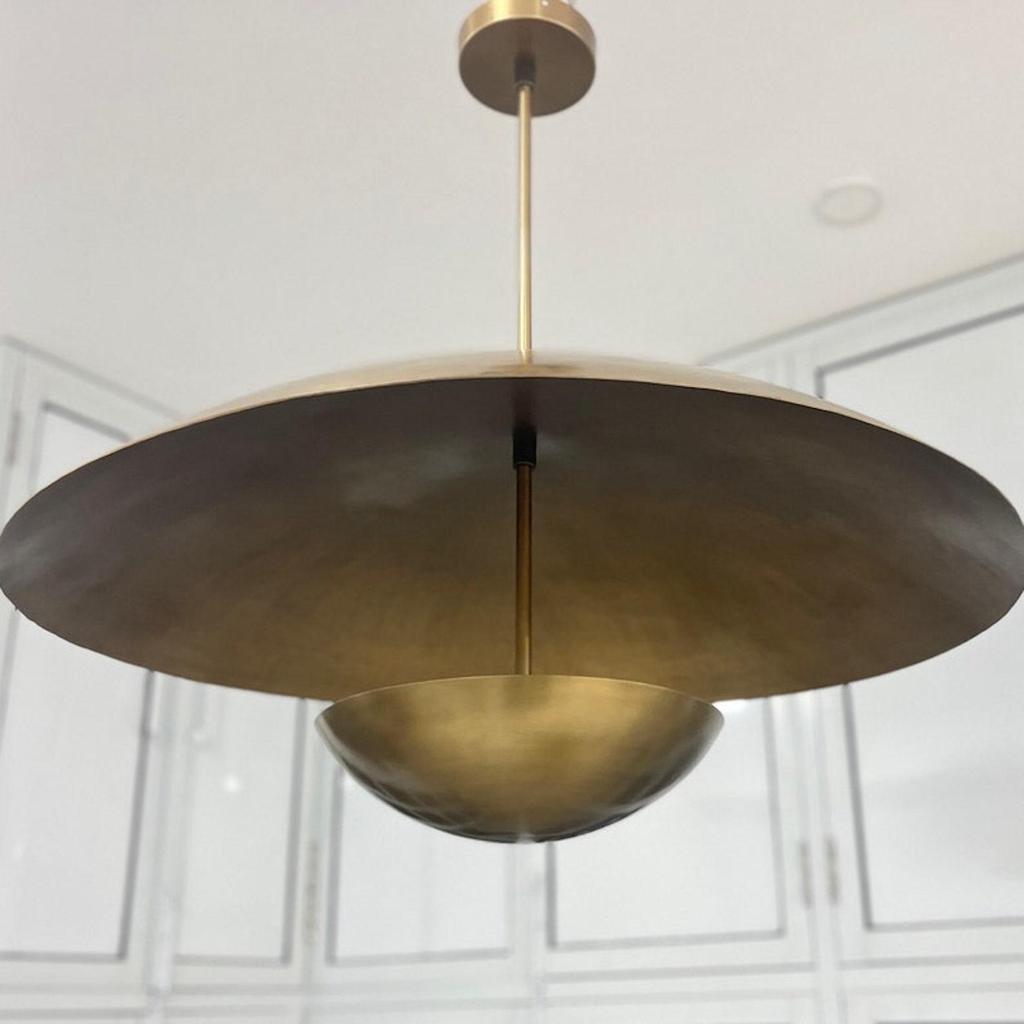 3 Light Elegant Ceiling Flush Mount Light Pendant Mid Century Modern Raw Brass Chandelier Light