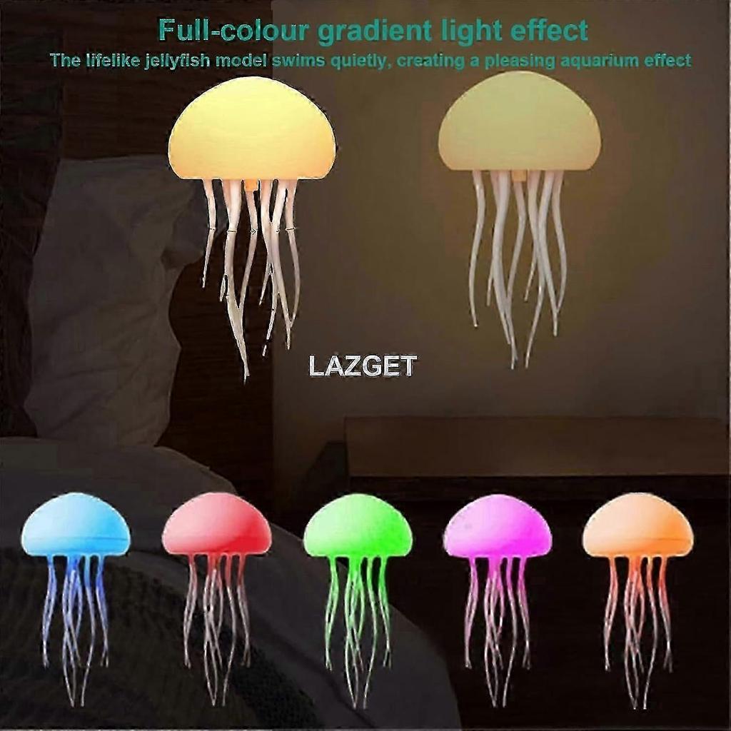 Lampe Méduses Flottantes - Lumière Jellyflow LED RGB Dégradé avec Contrôle Vocal & Veilleuse Portable Rechargeable