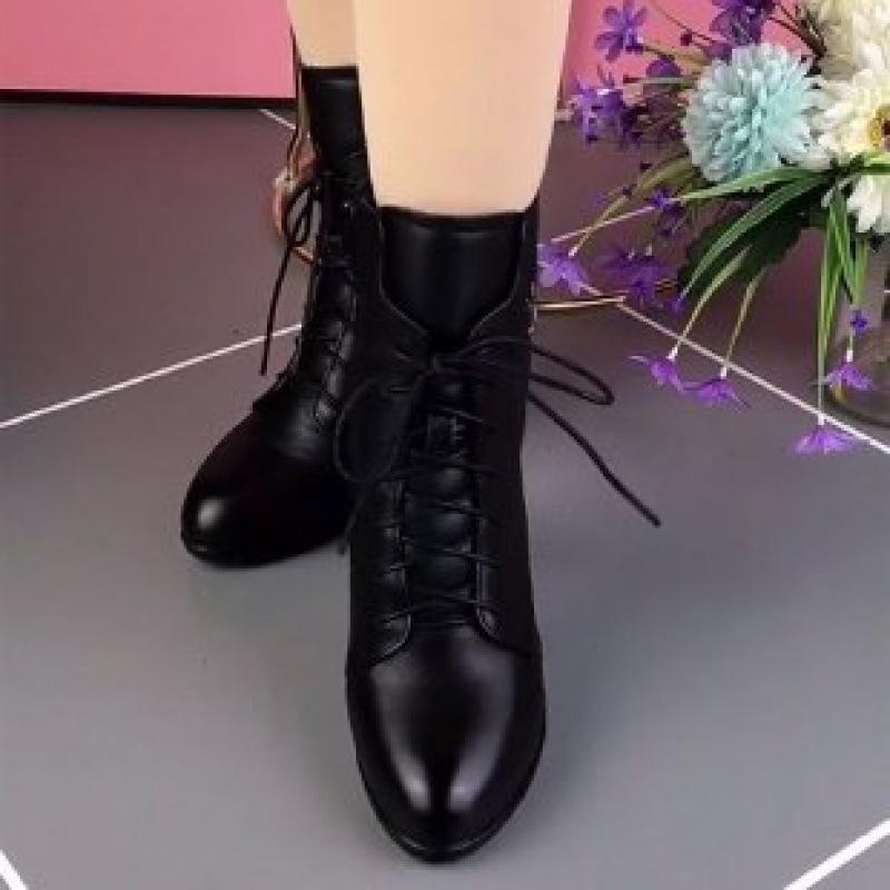 

Cold-proof Martin boots for women s 2025 winter new thick-soled soft-soled waterproof table thick heel non-slip velvet short boots cotton boo 41
