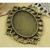 REGELIN Antique bronze/Antique Silver Oval Filigree Cameo Cabochon Base Setting 18*25mm 10pcs/lot Cabochon Pendant Settings