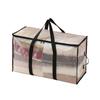 Quilt Organizer Bag Foldable Transparent Large Capacity Woven Closet Sort Waterproof Double Zipper Portable Storage for Clothes