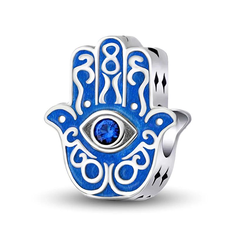 Copper Metal Eye Butterfly Elephant Blue Series Charm Bead Components Bead Components Compatible With Authentic Original Pan Bracelet High Quality